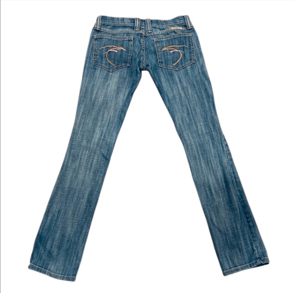 Y2K Frankie B. Light Blue Straight Leg low Rise Jeans - Picture 3 of 9